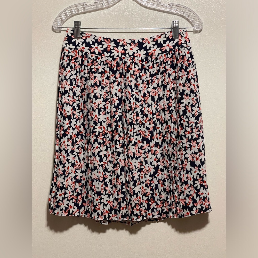 J.crew red, white & blue floral skirt